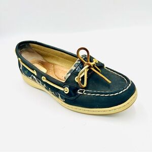 Sperry Top-Sider Boat Shoes Leopard Print Brown Leather Loafers Women Size 7.5